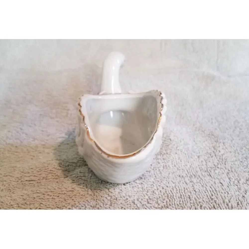 Vintage Swan Trinket Dish with‎ flowers